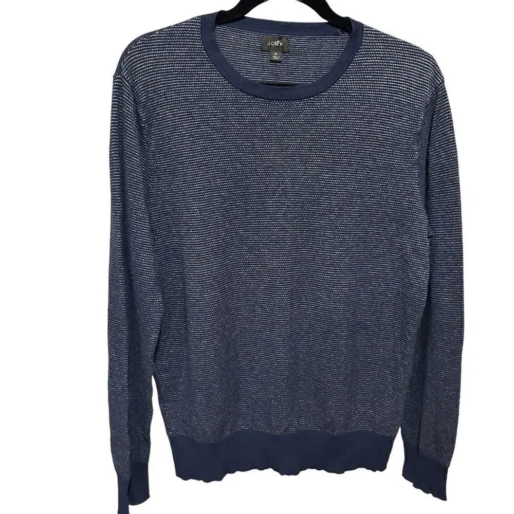 J.Crew Cotton Cashmere piqué crewneck sweater in birdseye stitch